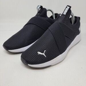 Puma Shoes Womens Size 9 Black Slip On Mesh Running Sneakers 377441-01
